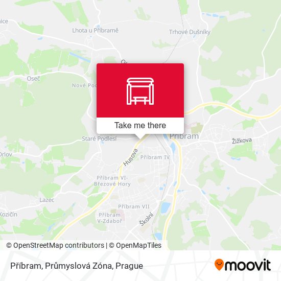 Příbram, Průmyslová Zóna map