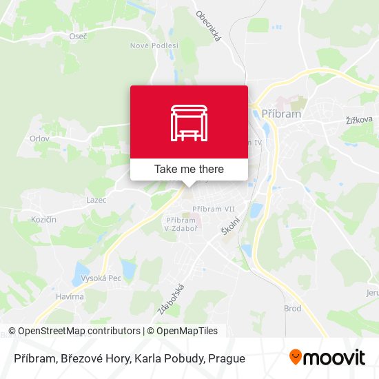 Příbram, Březové Hory, Karla Pobudy map