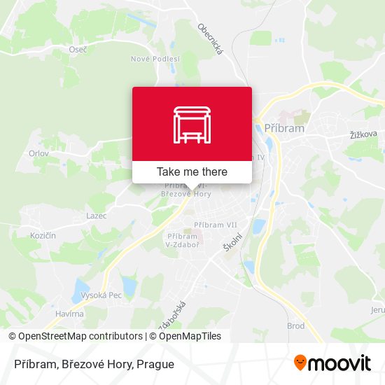 Příbram, Březové Hory map