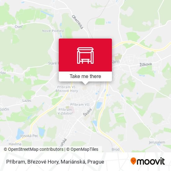 Příbram, Březové Hory, Mariánská map