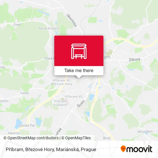 Příbram, Březové Hory, Mariánská map