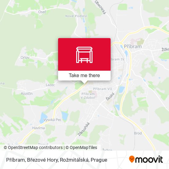 Příbram, Březové Hory, Rožmitálská map