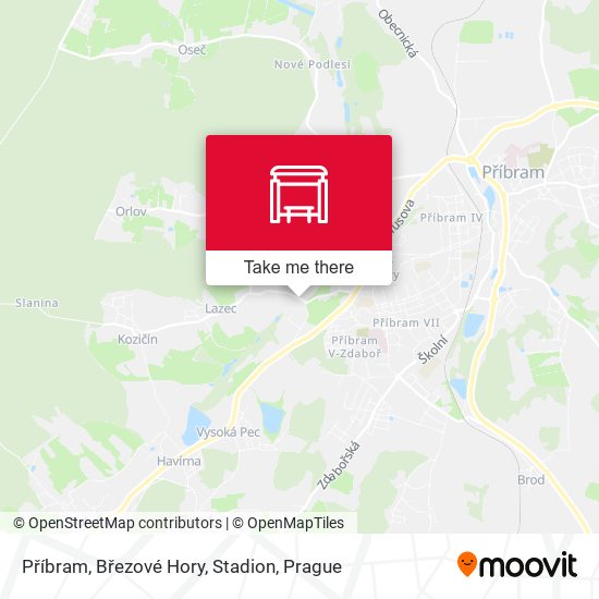 Příbram, Březové Hory, Stadion map