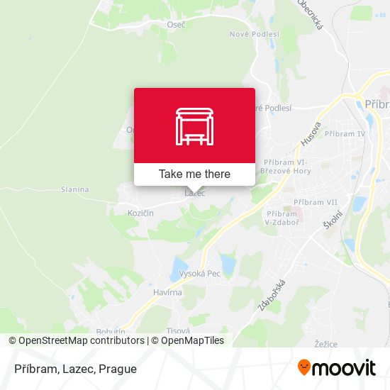 Příbram, Lazec map