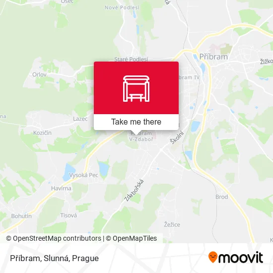 Карта Příbram, Slunná