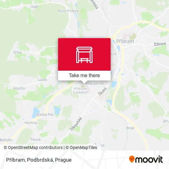 Карта Příbram, Podbrdská
