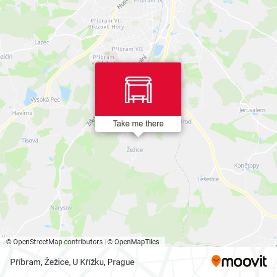 Příbram, Žežice, U Křížku map
