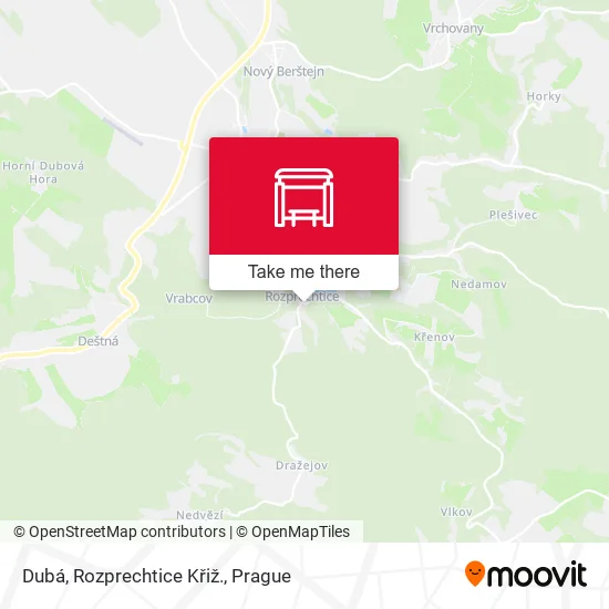 Карта Dubá, Rozprechtice Křiž.