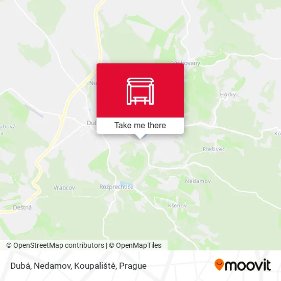 Карта Dubá, Nedamov, Koupaliště