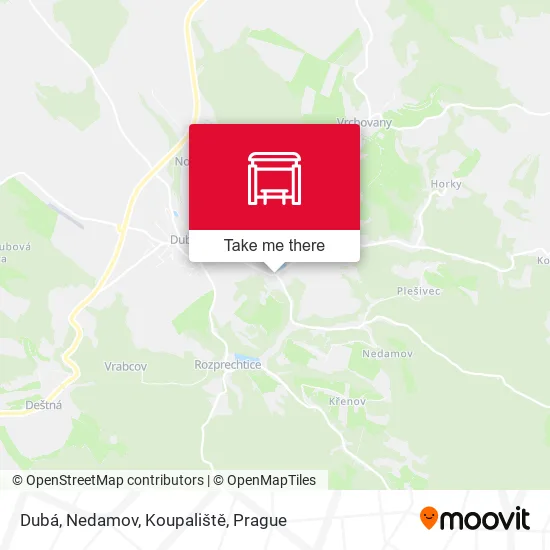Карта Dubá, Nedamov, Koupaliště