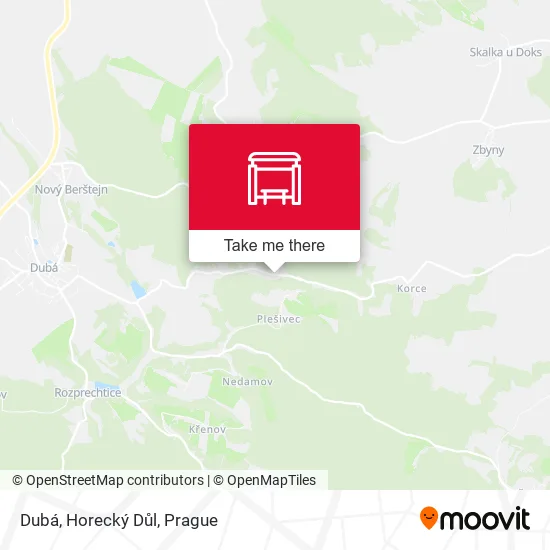 Карта Dubá, Horecký Důl