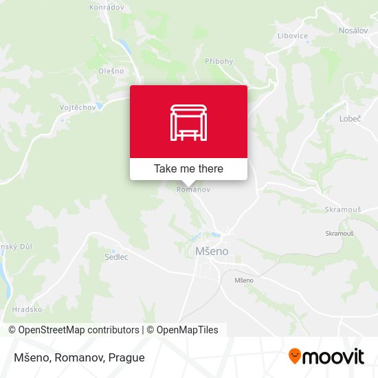 Карта Mšeno, Romanov
