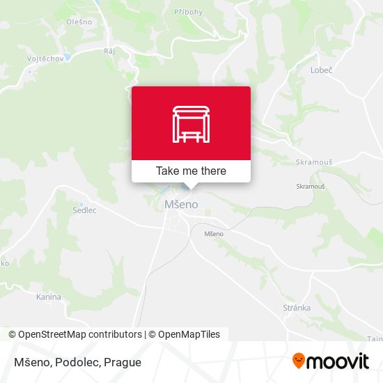 Mšeno, Podolec map