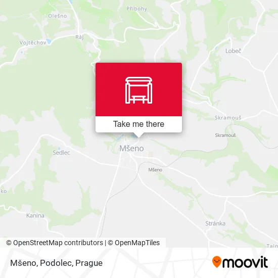 Mšeno, Podolec map