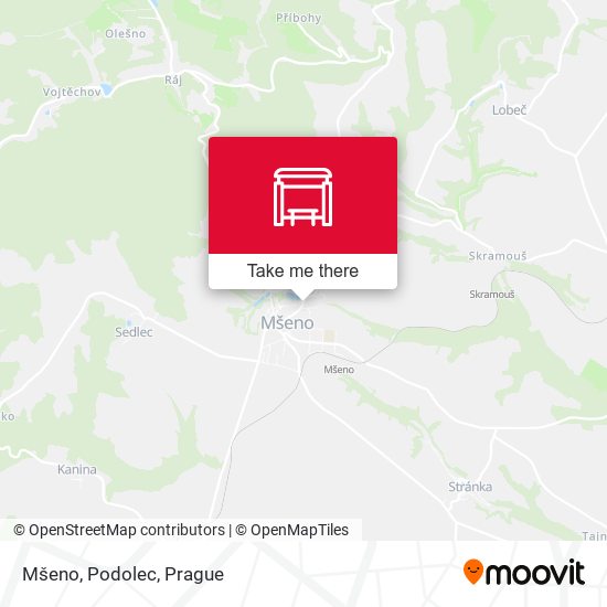 Карта Mšeno, Podolec