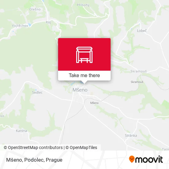 Mšeno, Podolec map