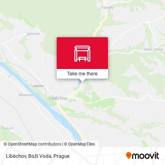 Liběchov, Boží Voda map