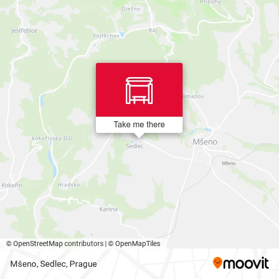 Mšeno, Sedlec map