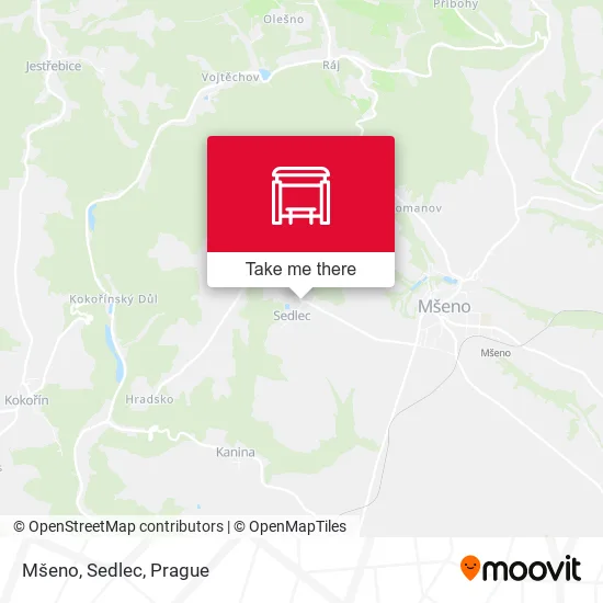 Mšeno, Sedlec map