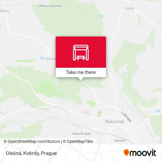 Карта Olešná, Kokrdy