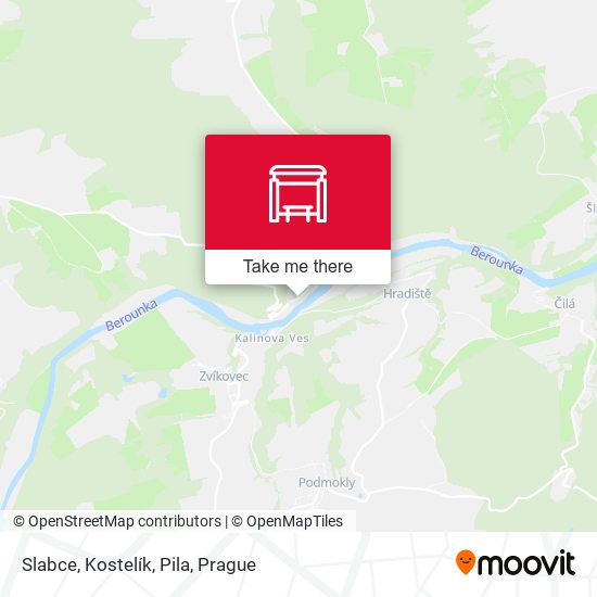 Slabce, Kostelík, Pila map