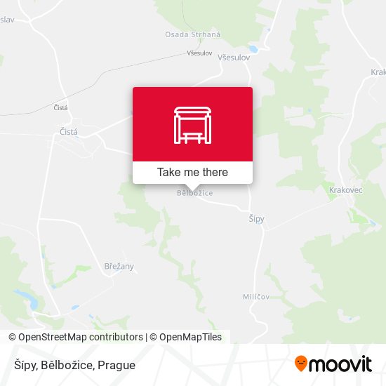 Šípy, Bělbožice map