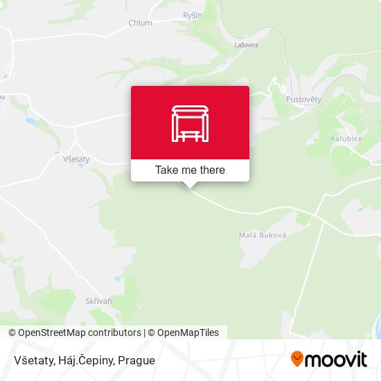 Všetaty, Háj.Čepiny map