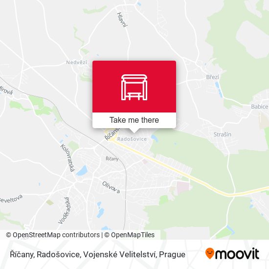Říčany, Radošovice, Vojenské Velitelství map