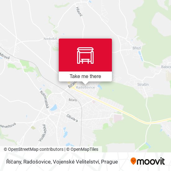 Říčany, Radošovice, Vojenské Velitelství map
