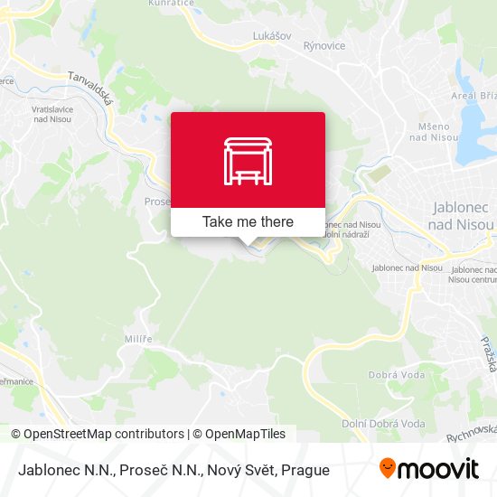 Jablonec N.N., Proseč N.N., Nový Svět map