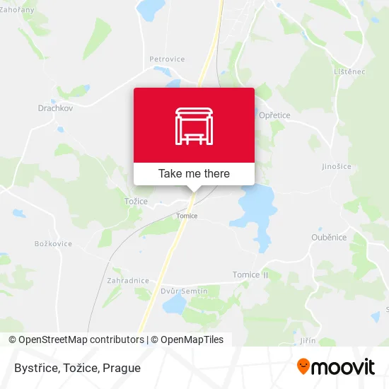 Карта Bystřice, Tožice