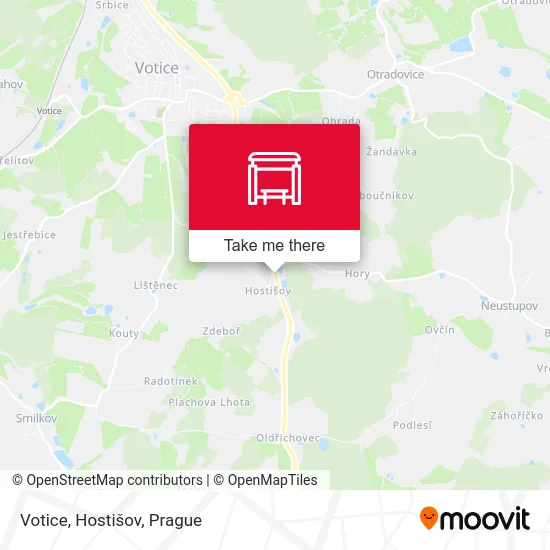 Карта Votice, Hostišov