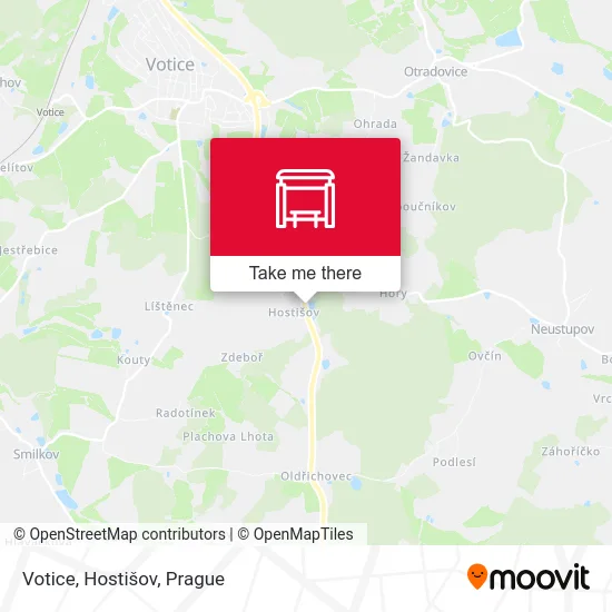 Карта Votice, Hostišov