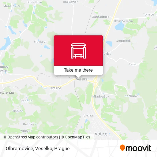 Карта Olbramovice, Veselka