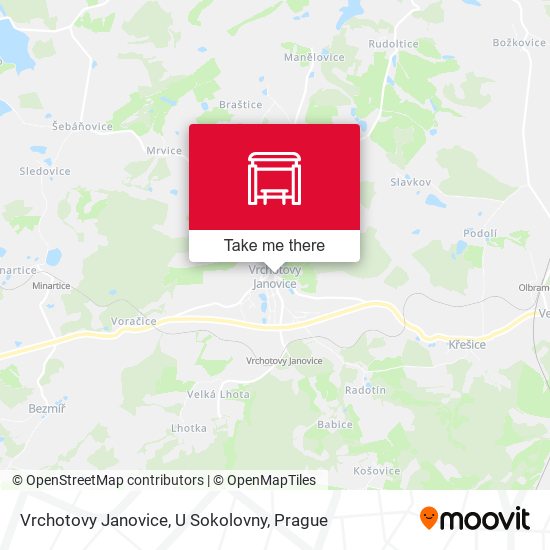 Карта Vrchotovy Janovice, U Sokolovny