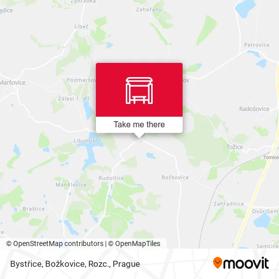 Карта Bystřice, Božkovice, Rozc.