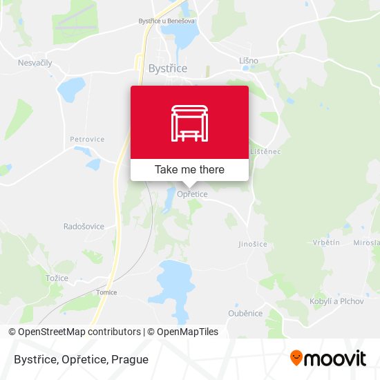 Bystřice, Opřetice map