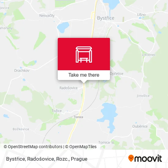 Карта Bystřice, Radošovice, Rozc.