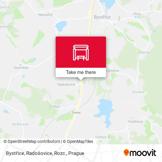 Карта Bystřice, Radošovice, Rozc.