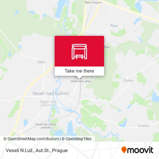 Veselí N.Luž., Aut.St. map