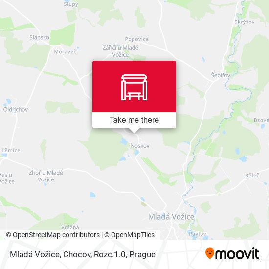 Карта Mladá Vožice, Chocov, Rozc.1.0