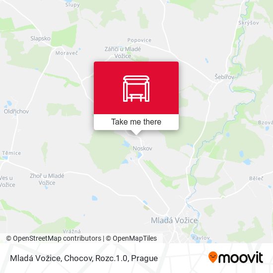 Mladá Vožice, Chocov, Rozc.1.0 map