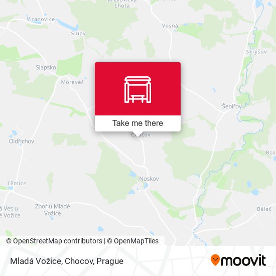 Mladá Vožice, Chocov map