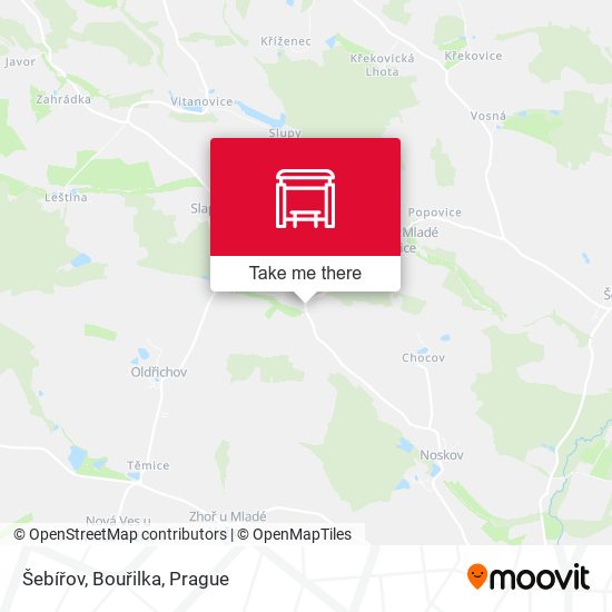 Šebířov, Bouřilka map