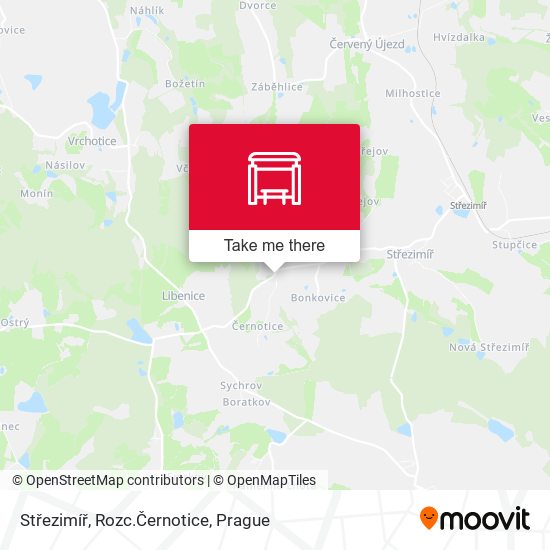 Střezimíř, Rozc.Černotice map
