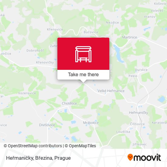 Heřmaničky, Březina map