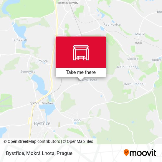 Bystřice, Mokrá Lhota map