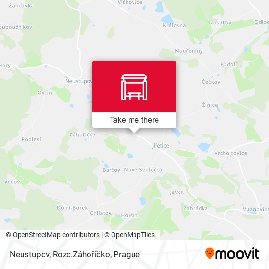 Neustupov, Rozc.Záhoříčko map