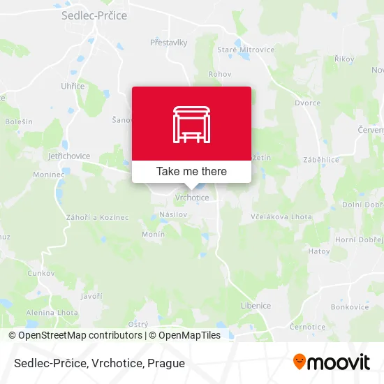Карта Sedlec-Prčice, Vrchotice