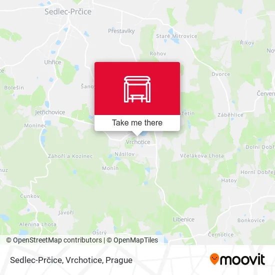 Карта Sedlec-Prčice, Vrchotice